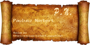 Paulusz Norbert névjegykártya