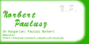 norbert paulusz business card